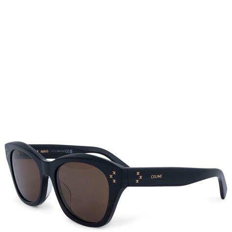 celine cl40217u sunglasses|Celine CL40217U 55 Brown & Black Shiny Sunglasses.